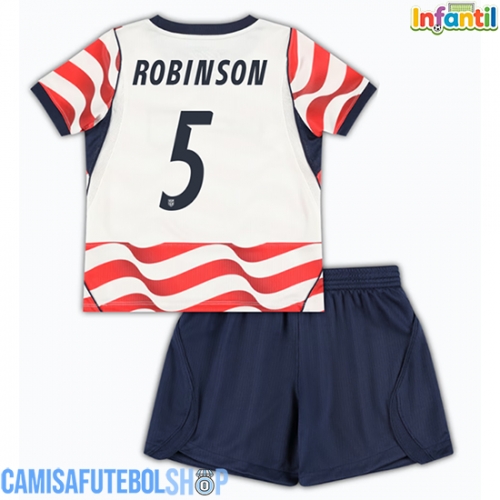 Camisa de time de futebol Estados Unidos Antonee Robinson #5 Replicas 1º Equipamento Infantil Mundo 2026 Manga Curta (+ Calças curtas)